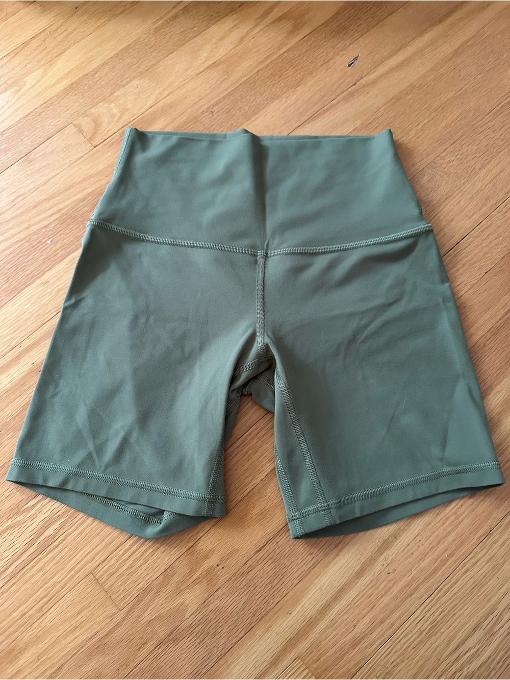 High-Waist Green Lulus Bike Shorts